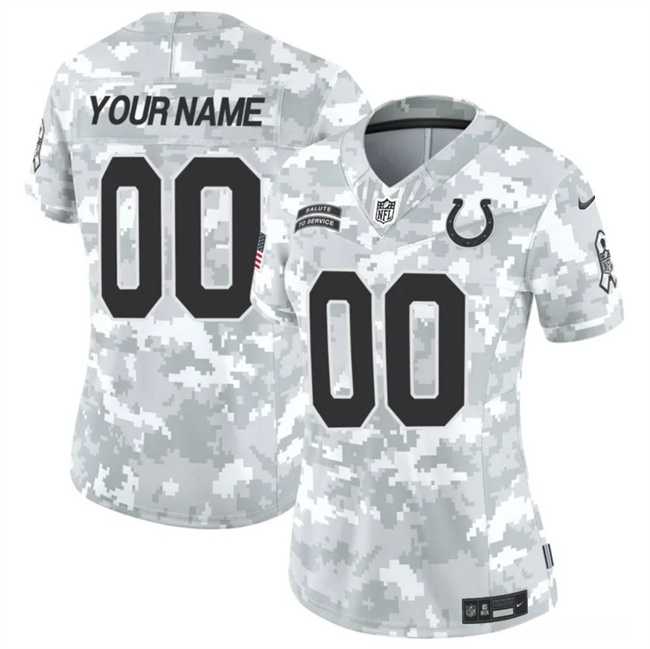 Women%27s Indianapolis Colts Active Player Custom 2024 F.U.S.E Arctic Camo Salute To Service Limited Stitched Jersey(Run Small)